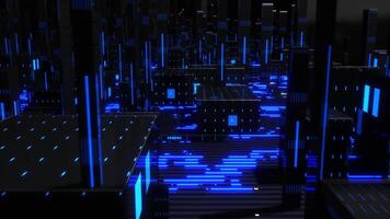 glühend Cyber Schaltkreis Gitter Technik Schleife Animation video
