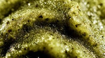 A Close Up Macro View of Organic Texture with Golden Light Sparkles. photo