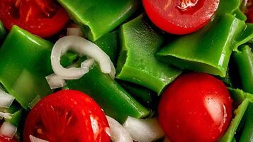 Fresh Sliced Vegetables A Colorful Mix Ready for Cooking. photo
