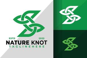 Letter S Leaf Knot Logo Icon Design Illustration vector