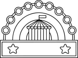 Ferris wheel and circus tent with stars amusement park vector