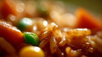 Delicious Close Up of a Healthy Mixed Vegetable Stir Fry Dish. photo