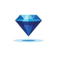 Floating diamond in space with glow Illustration Design On White Background vector