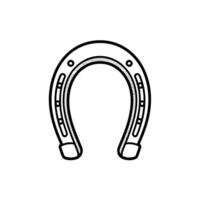 Simple line drawing of a horse shoe vector