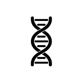 Simple black icon of a dna double helix structure on a white background vector