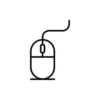 Minimalist Computer Mouse Line Art Illustration for Technology and Design Projects Featuring a Simple and Clean Aesthetic vector