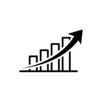 Ascending Bar Chart with Upward Arrow Illustrating Growth and Progress in Business or Financial Contexts vector