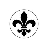Fleur de Lis Symbol Encased in a Simple Circle Design vector
