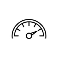 Simple line art icon of a speedometer gauge vector