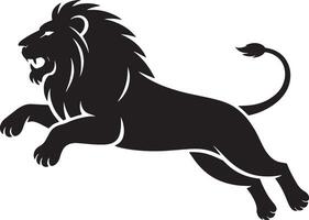 Lion jumping illustration vector