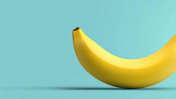Elegant Line-Art Style Banana Curve on Solid Pastel Background With Ample Blank Space at the Top Designed for Creative Use photo