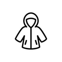 Simple black outline icon of a hooded jacket with pockets on a white background vector