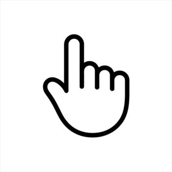 Simple line art of a pointing finger cursor vector