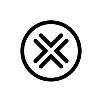 Simple geometric black symbol with intersecting lines inside a circle on a white background vector