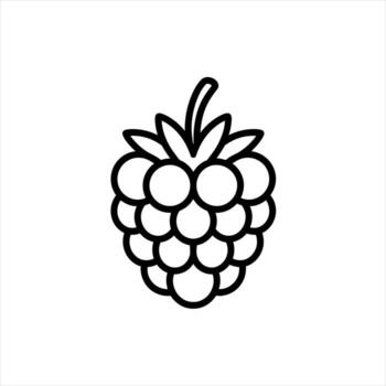 Simple outline icon of a raspberry fruit vector