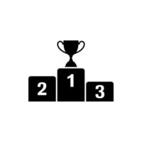 Trophy on Podium Depicting Achievement and Success, Showing the Winners Podium or Ranking Stand vector
