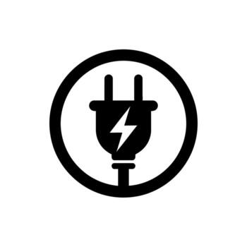 Iconic Electricity Plug Symbol within a Circle Harnessing Power and Connectivity in Format vector