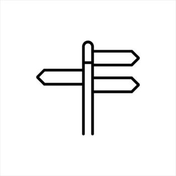 sencillo línea Arte icono de un direccional señalizar con múltiple flechas vector