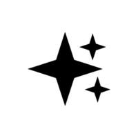 Three black four pointed stars shining brightly on a clean white background vector