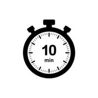 Iconic Stopwatch Displaying a Countdown of Ten Minutes for Interval Training or Cooking Tasks vector