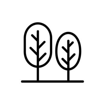 sencillo bosque icono presentando dos minimalista arboles en negro y blanco diseño para naturaleza conceptos vector