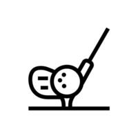 Black and White Icon of a Golf Club Hitting a Ball on a Tee vector