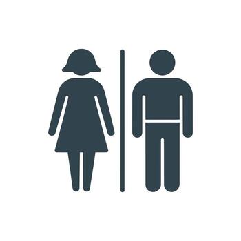 Restroom Sign Indicating Male and Female Toilets for Navigation in Public Spaces with a Simple Icon vector