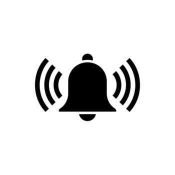 Ringing Bell Icon for Notifications and Alerts Emitting Sound Waves Symbolizing Announcement Reminder or Attention Signal vector