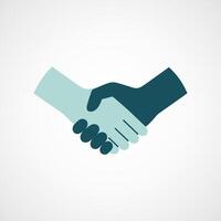 Two hands shaking in a symbol of agreement and partnership vector