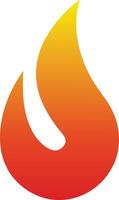 Fire flame icon in gradient orange and yellow colors for energy and heat concept design illustration vector