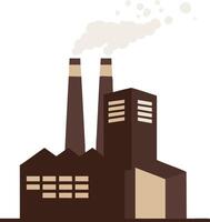 Industrial factory building with brown tones and smoke stacks illustration for manufacturing and production concepts vector