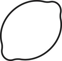 A lemon slice is shown in a black and white drawing vector