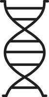 DNA double helix black outline simple design isolated on transparency background symbolizing genetics biology science and molecular structure vector