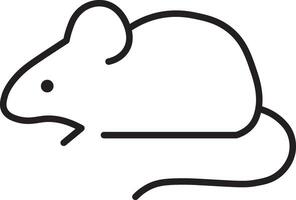 Mouse outline rodent animal simple black line drawing isolated white background minimal design cute mammal pet wildlife silhouette cartoon sketch art icon symbol graphic illustration clean vector