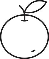 An orange is shown in a line drawing vector