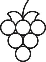 A black and white drawing of grapes vector