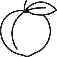 A peach is drawn in a line on a white background vector