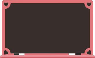 Heart themed blackboard with pink frame for classroom or message board illustration vector