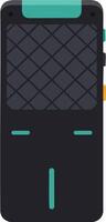 Portable voice recorder device with black and teal design for audio capture and sound recording technology illustration vector