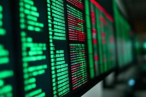 Stock market data on a screen photo