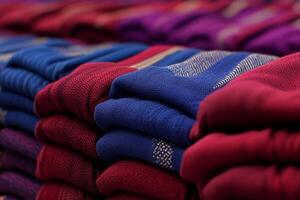 A pile of folded towels photo