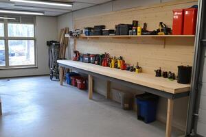 A workbench with tools on it photo