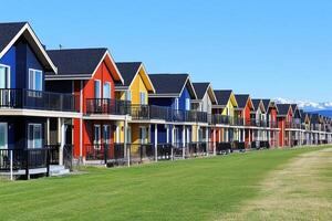 A row of colorful houses photo