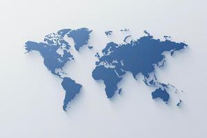 3d world map on white background photo