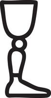 Prosthetic leg icon depicted vector