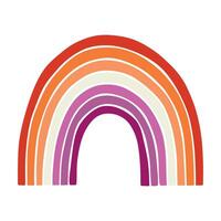 one Colorful rainbow shape Lesbian pride flag Happy pride day LGBTQ community Pride Month hand drawn doodle for posters, stickers, logo, cards vector