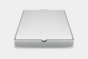 Silver pizza box design vector