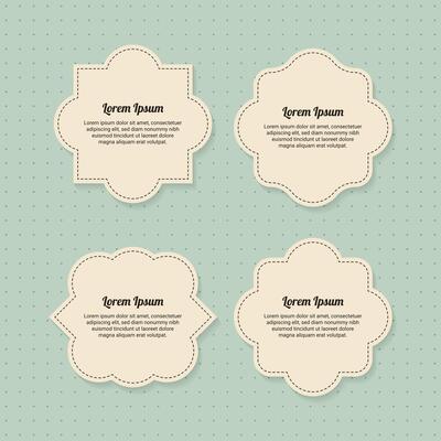 Vintage label frames. old frame shapes, decorative label and retro shape.