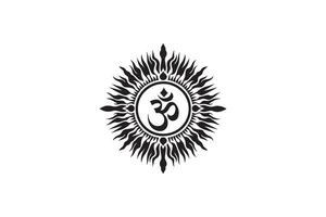 A Om symbol in a black and white design vector
