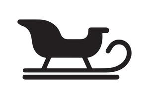 Sled icon in black on white background vector